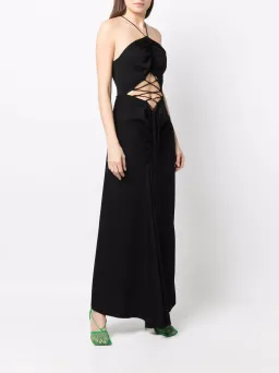 Christopher Esber Lattice Waist Tie Dress Black Size 4 for rent on The Volte - image 1