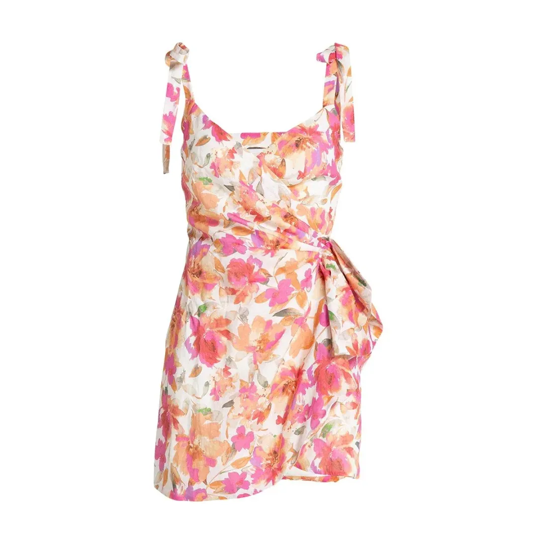 Sofia the Label Marni Mini Dress Pink Peach Floral Size XS / 6 for rent on The Volte - main image