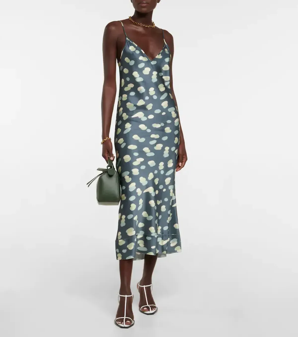Lee Mathews Bella Printed Silk Satin Slip Dress Print Size 6 - Image 1