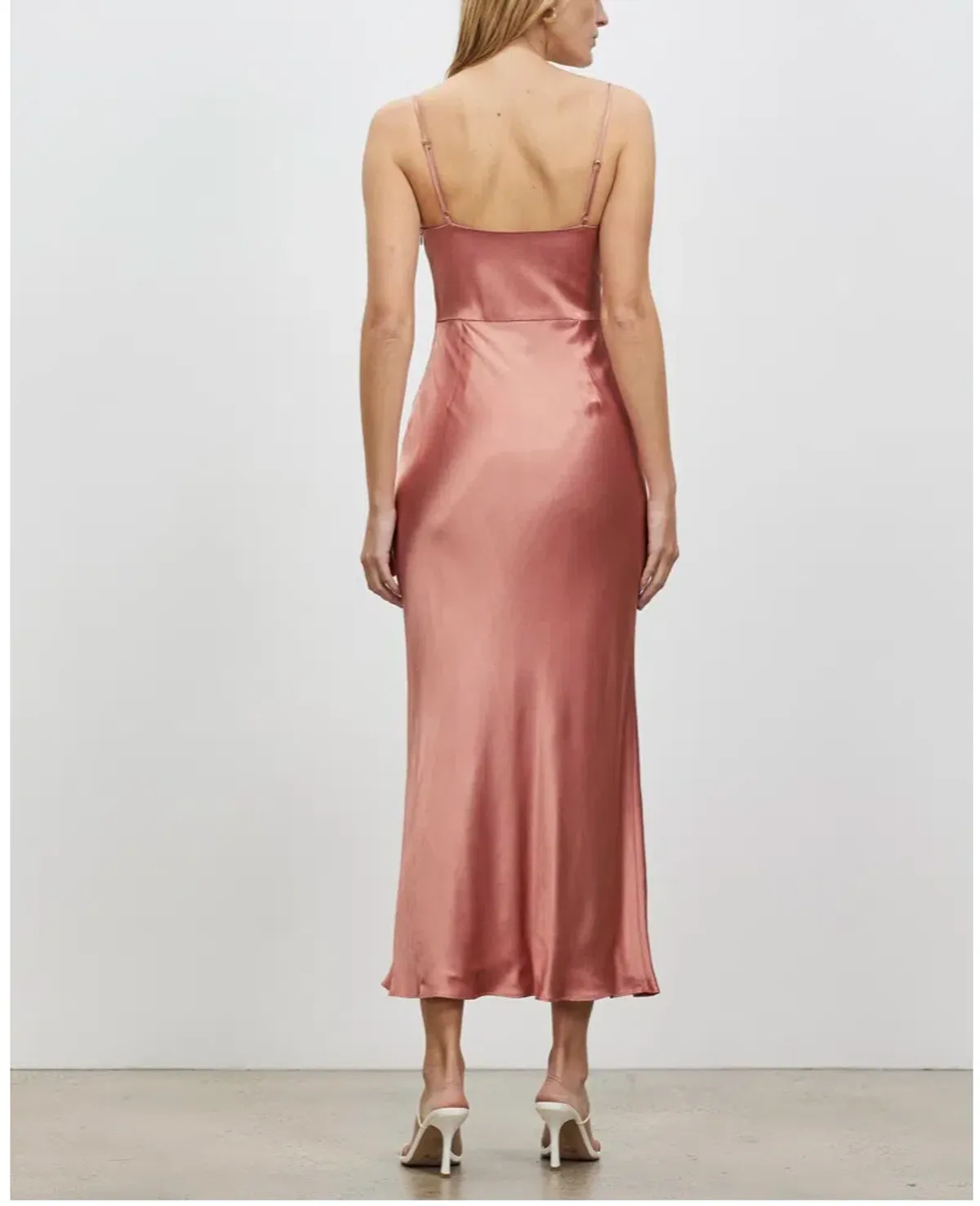 Shona Joy Eloise Lace Up Midi Dress Pink Size AU 14 - Image 2