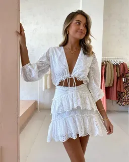 Issy Whispers Dress White Size AU 8 for rent on The Volte - image 2
