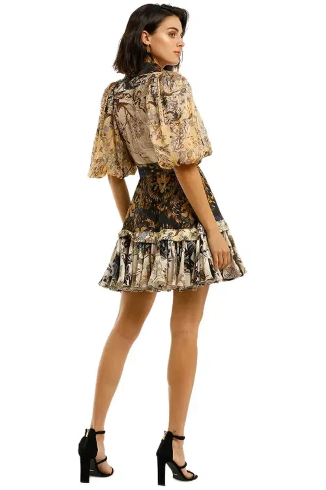 Leo Lin The World Silk Linen Dress Brown Size AU 6 for rent on The Volte - main image