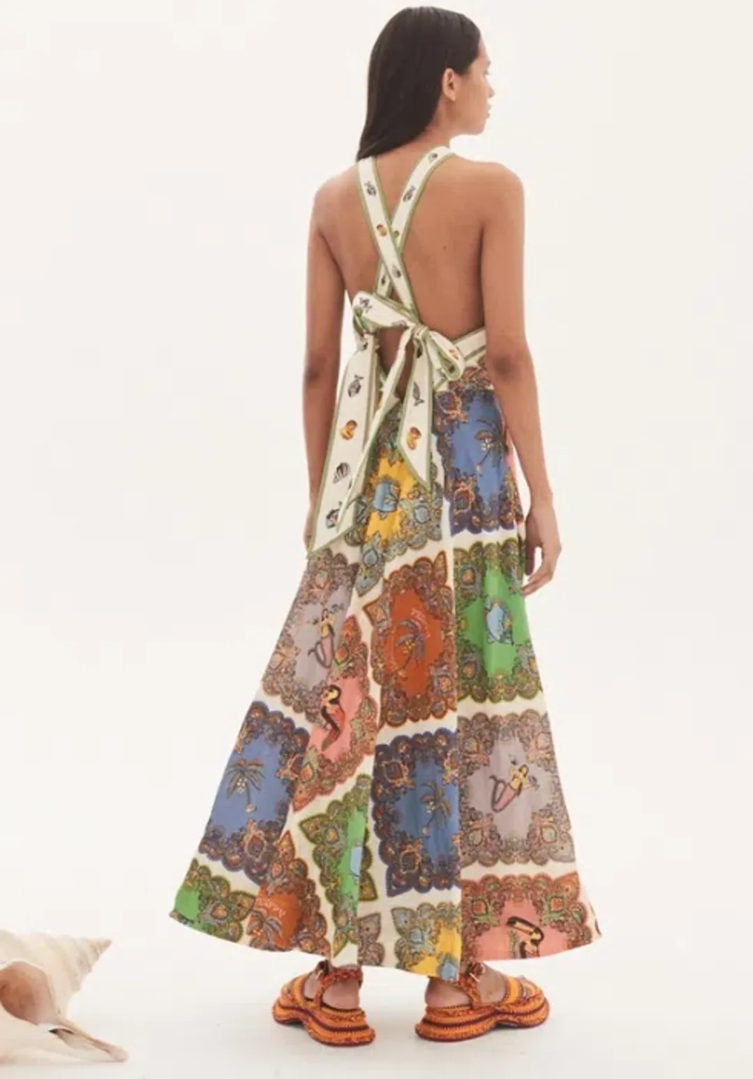 Alemais Trippy Troppo Halter Midi Dress Multi Size 12 for rent on The Volte - main image