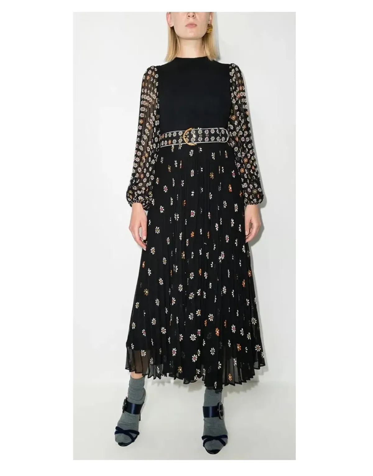 Zimmermann Sunray Long Sleeve Midi Dress Daisy Print Size 1 / Au 10 for rent on The Volte - main image