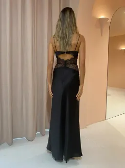 Bec & Bridge Camille Lace V Front Silk Maxi Dress Black Size M / AU 10 for rent on The Volte - image 3