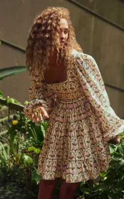 Agua by Agua Bendita Avena Peonia Aurora Mini Dress Floral Size 8 for rent on The Volte - image 4