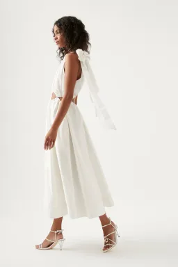 Aje Henriette Tie Strap Midi Dress Cutouts White Size 12 for rent on The Volte - image 2