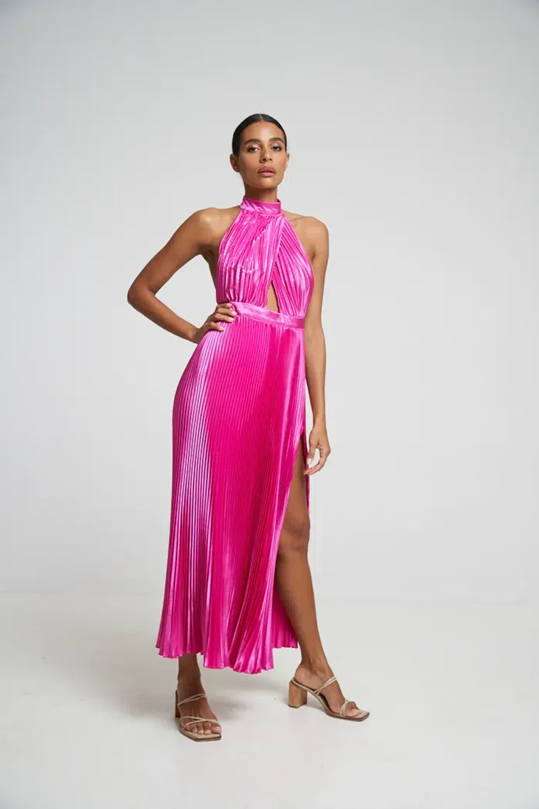 L'idee Renaissance Split Dress Flamingo Pink Size AU 12 for rent on The Volte - main image