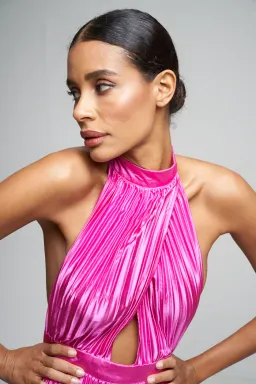 L'idee Renaissance Split Dress Flamingo Pink Size AU 12 for rent on The Volte - image 2