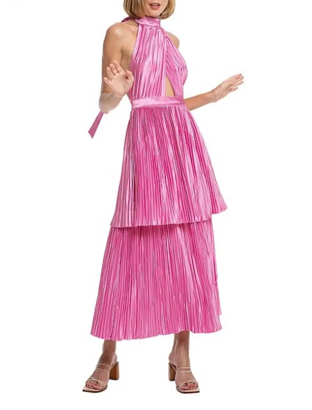 L'Idee Magnifique Midi Dress Pink Size 12 - Image 2