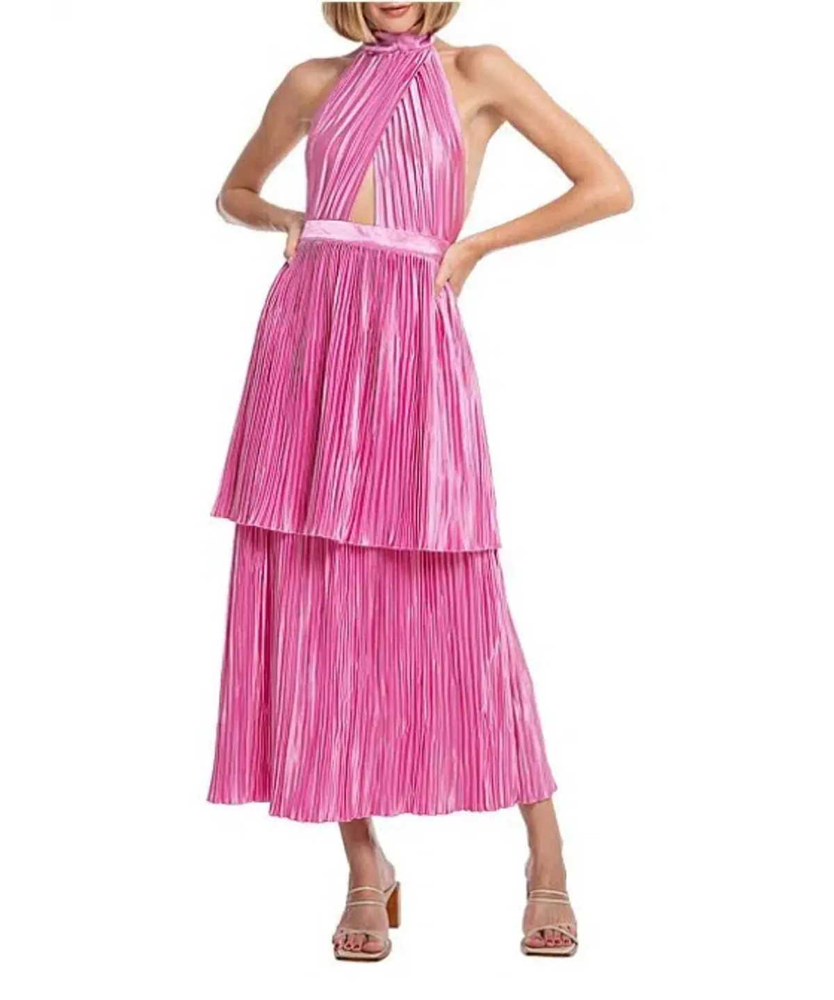 L'Idee Magnifique Midi Dress Pink Size 12 for rent on The Volte - main image