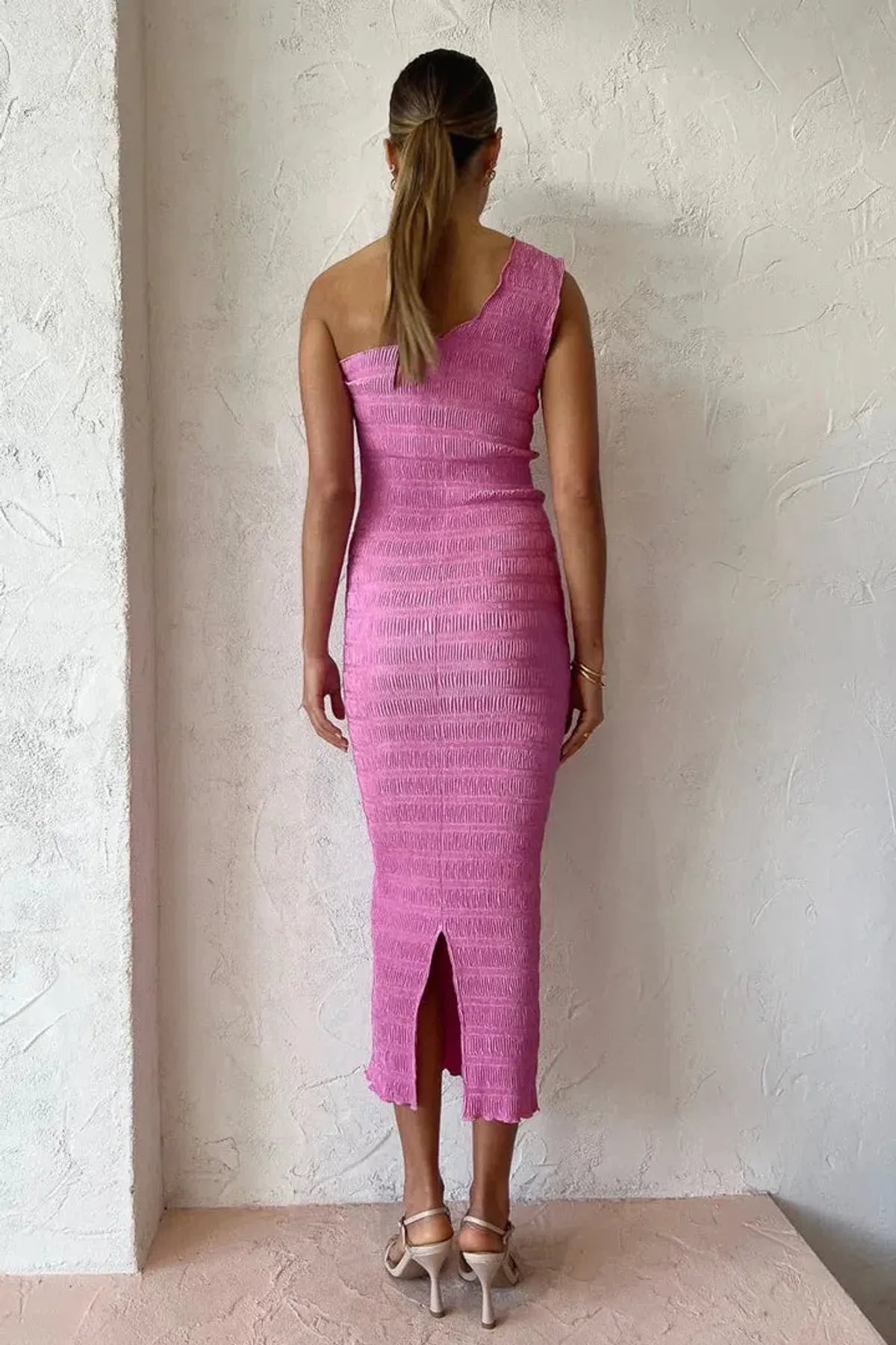 Lidee Gigi Smocking Gown in Hot Pink Size 10 - Image 3