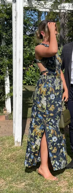 Sir The Label Diana Cross Back Gown in Delia Print Floral Size 1/AU 8 for rent on The Volte - image 2