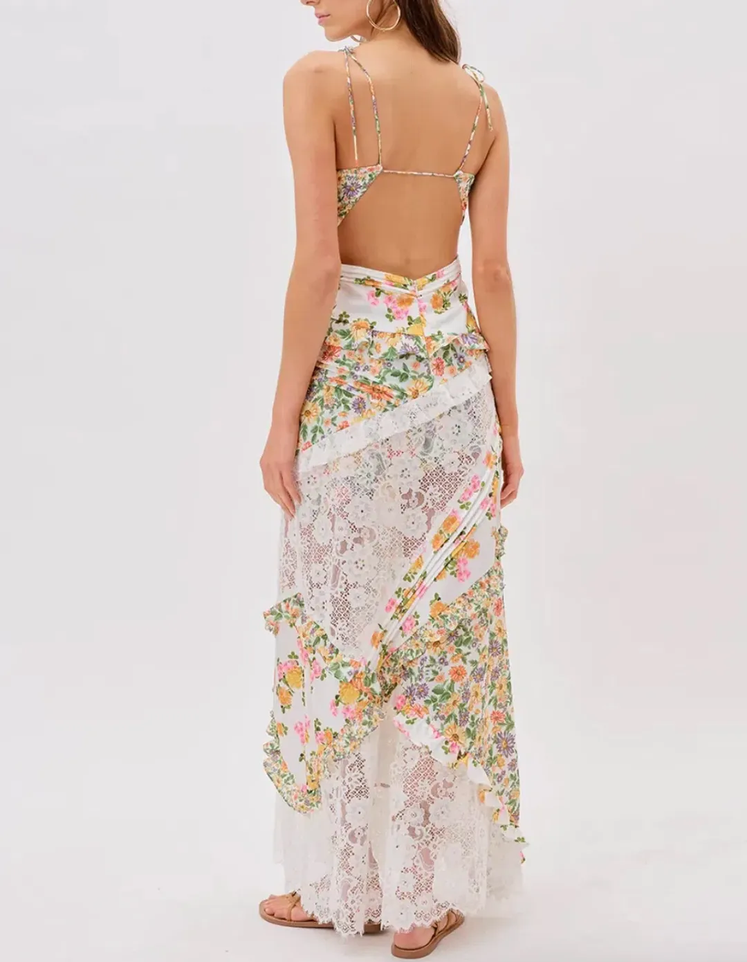 For Love & Lemons Rosalyn Maxi Dress Flower Size M/AU 10 for rent on The Volte - main image