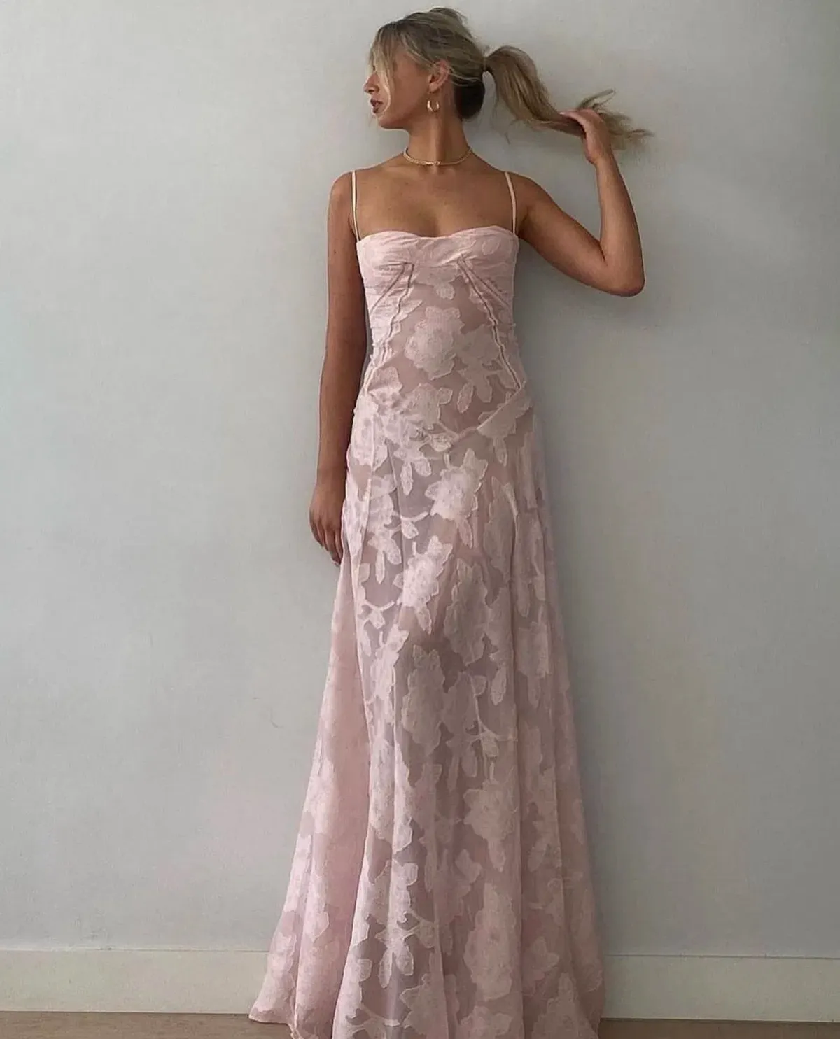 House of CB Seren Corset Lace Back Maxi Dress Pink Size M / Au 10 - Image 5