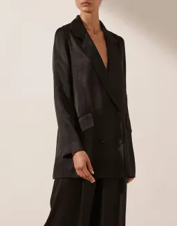 Shona Joy Angelica Double Breasted Blazer & Pants Set Black Size 14 / XL for rent on The Volte - image 2