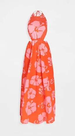 Staud Apfel Hibiscus Maxi Dress Pink Size M / AU 10 for rent on The Volte - image 4