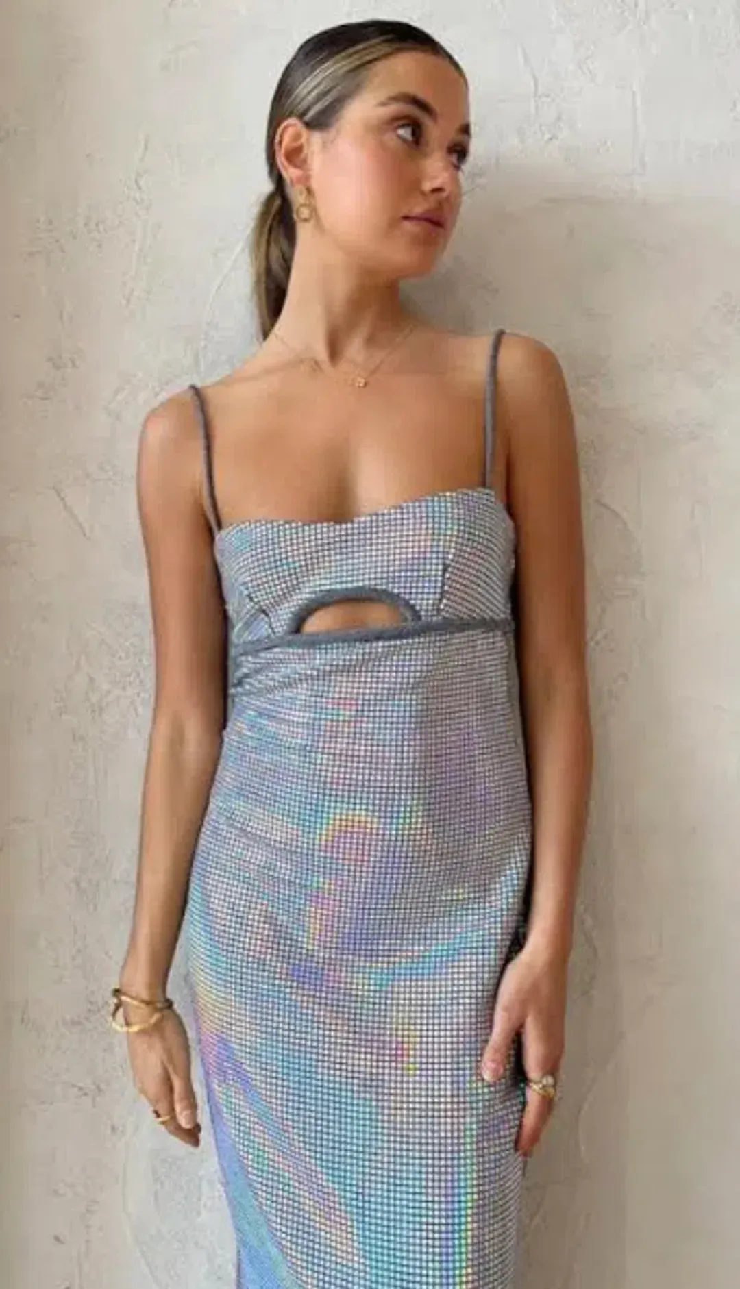Manning Cartell Platinum Queen Slip Dress In Silver Size AU 8 for rent on The Volte - main image