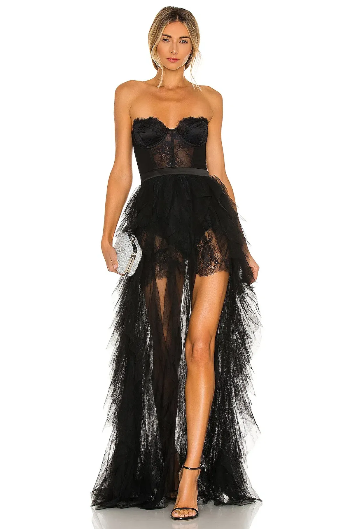 For Love and Lemons Bustier Gown Black Size AU 8 for rent on The Volte - main image