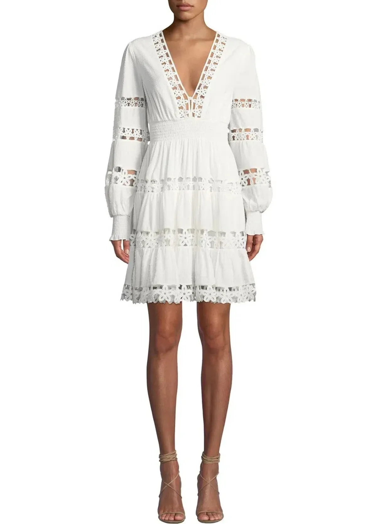 Zimmermann Primrose Daisy Embroidered Lace Short Dress White Size 1 / AU 10 - Image 1
