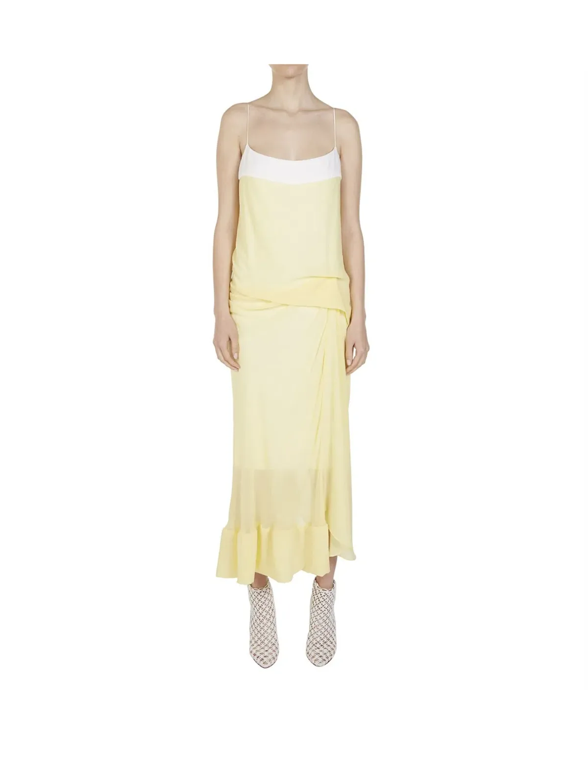 Christopher Esber Waffled Hem Dress Yellow AU 6 - Image 3