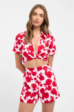 Kookai Bonita Crop And Short Set Red Size AU 8 for rent on The Volte - image 3