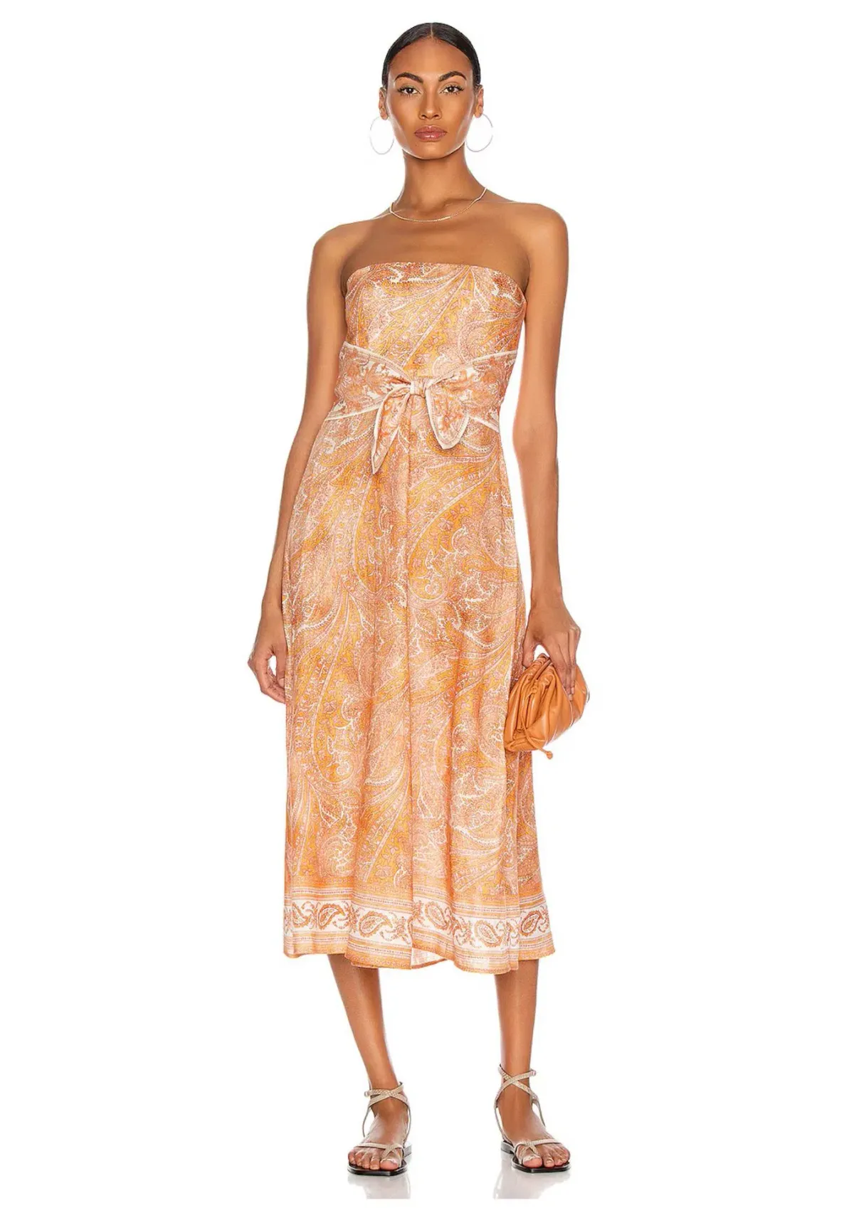 Zimmermann Brighton Tie Waist Midi Dress Tangerine Paisley Size 0 / AU 8 - Image 1