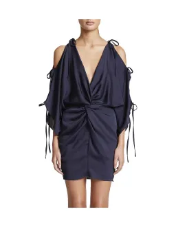 Shona Joy Calypso Twist Kimono Mini Dress Navy Blue Size 6 for rent on The Volte - image 2