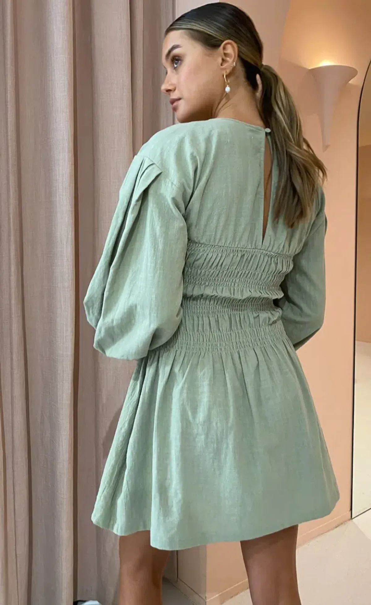 Sovere Heather Mini Dress Avocado Size 12 - Image 3
