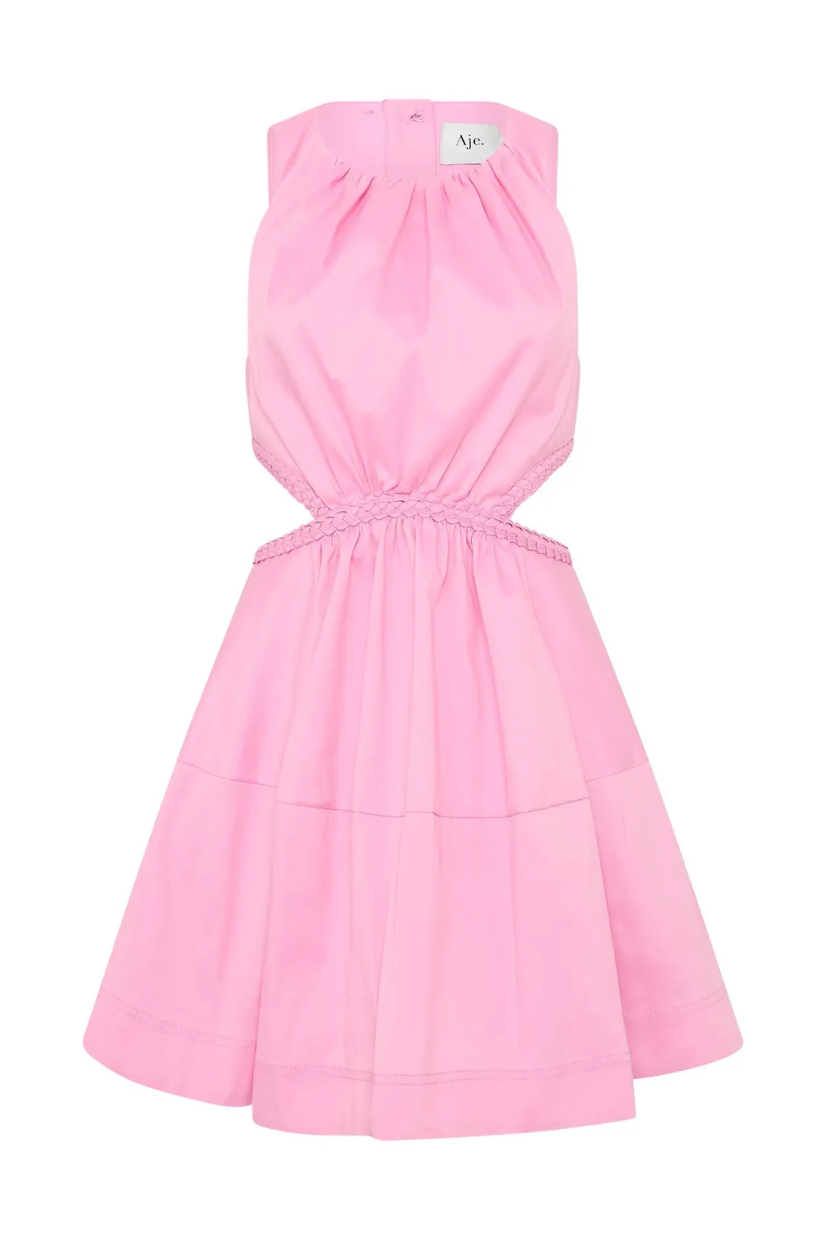 Aje Voyage Braided Cut Out Mini Dress Pink Size 6 / XS - Image 4