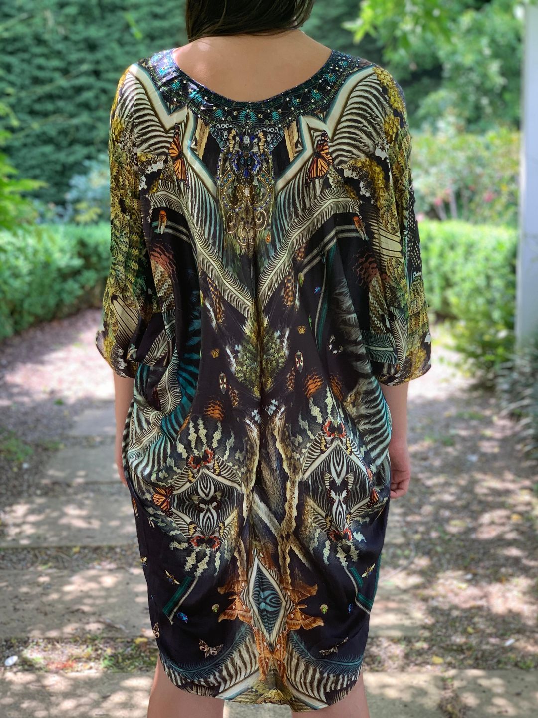 Camilla Maternal Instinct short kaftan w raglan sleeve Size 18 for rent on The Volte - main image