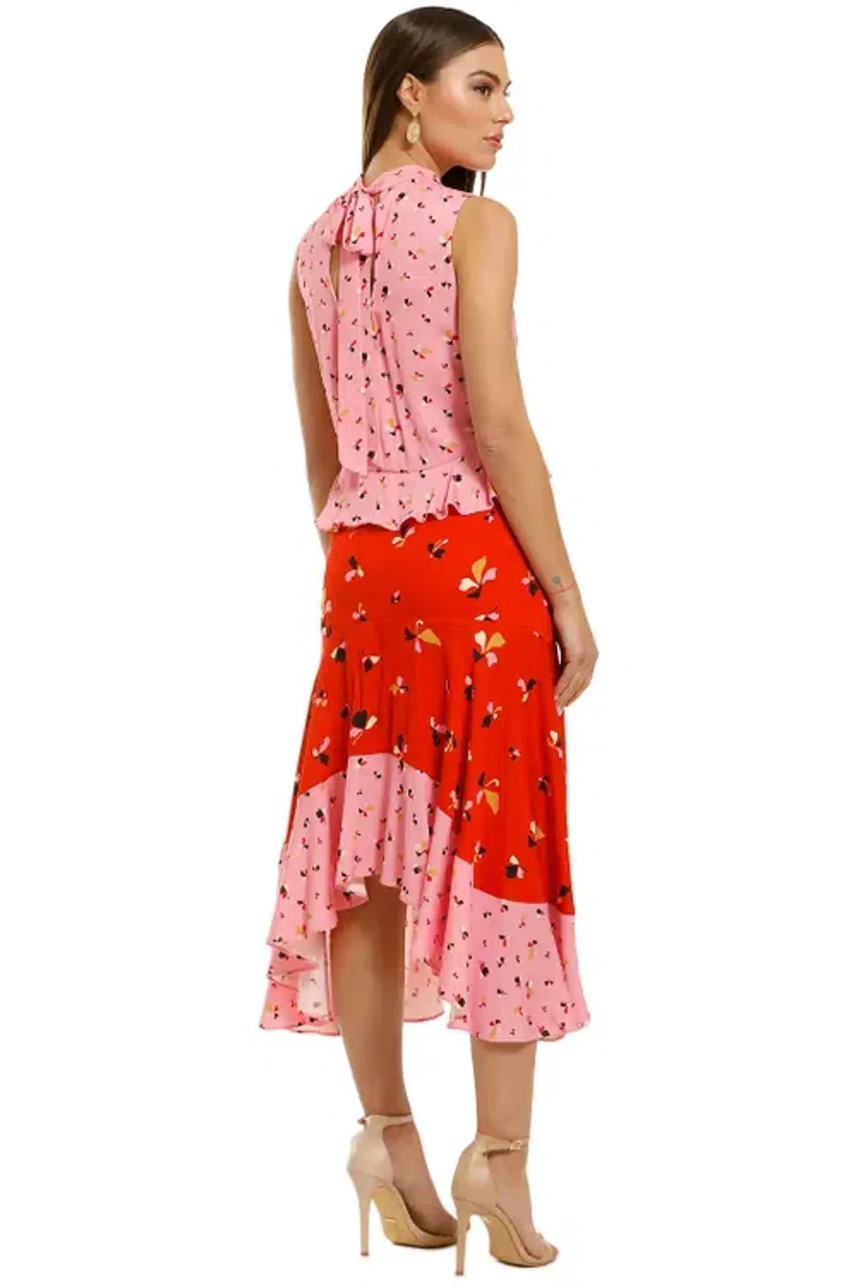 Rebecca Vallance Ruby Ruffle Dress Multi Size 6 - Image 3