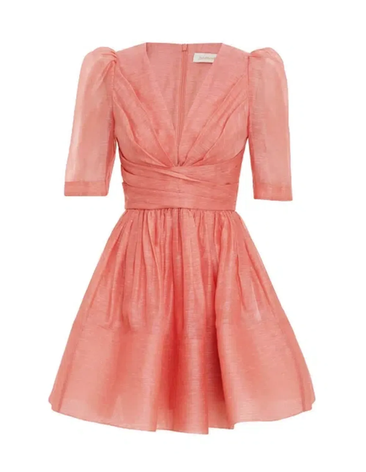 Zimmermann Wonderland Silk Linen Mini Dress Pink Size 1 / Au 10 - Image 3