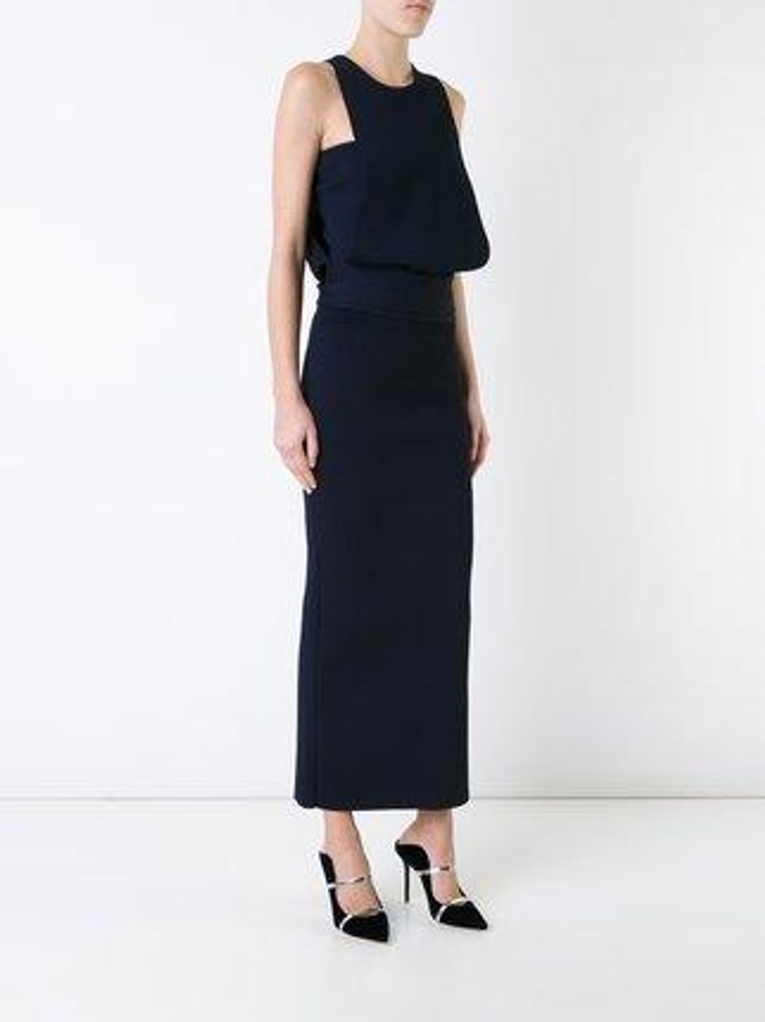 ScanlandTheodore Draped Crepe knit dress. - Navy for rent on The Volte - main image
