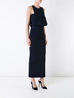 ScanlandTheodore Draped Crepe knit dress. - Navy for rent on The Volte - image 1