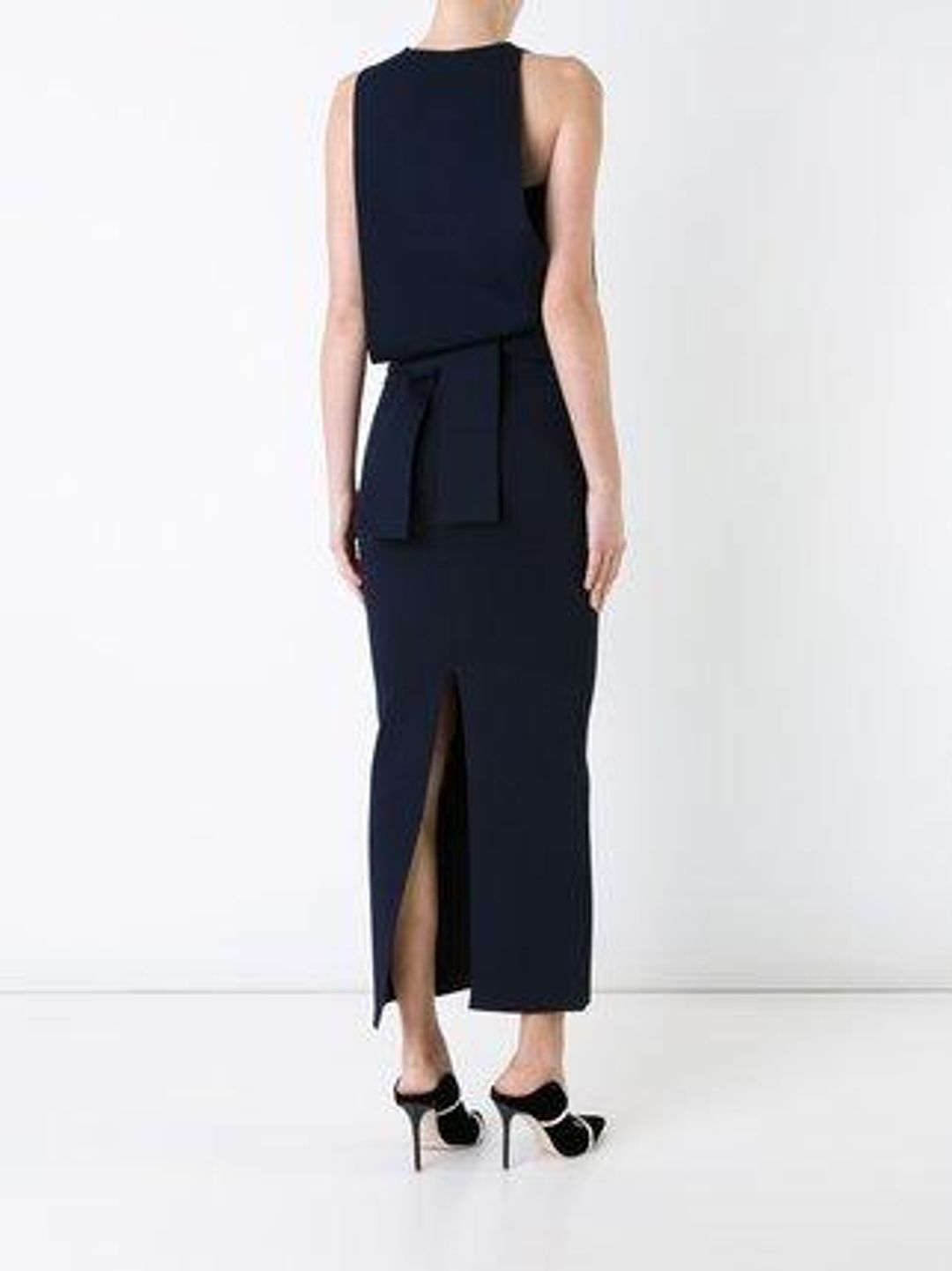 ScanlandTheodore Draped Crepe knit dress. - Navy for rent on The Volte - main image