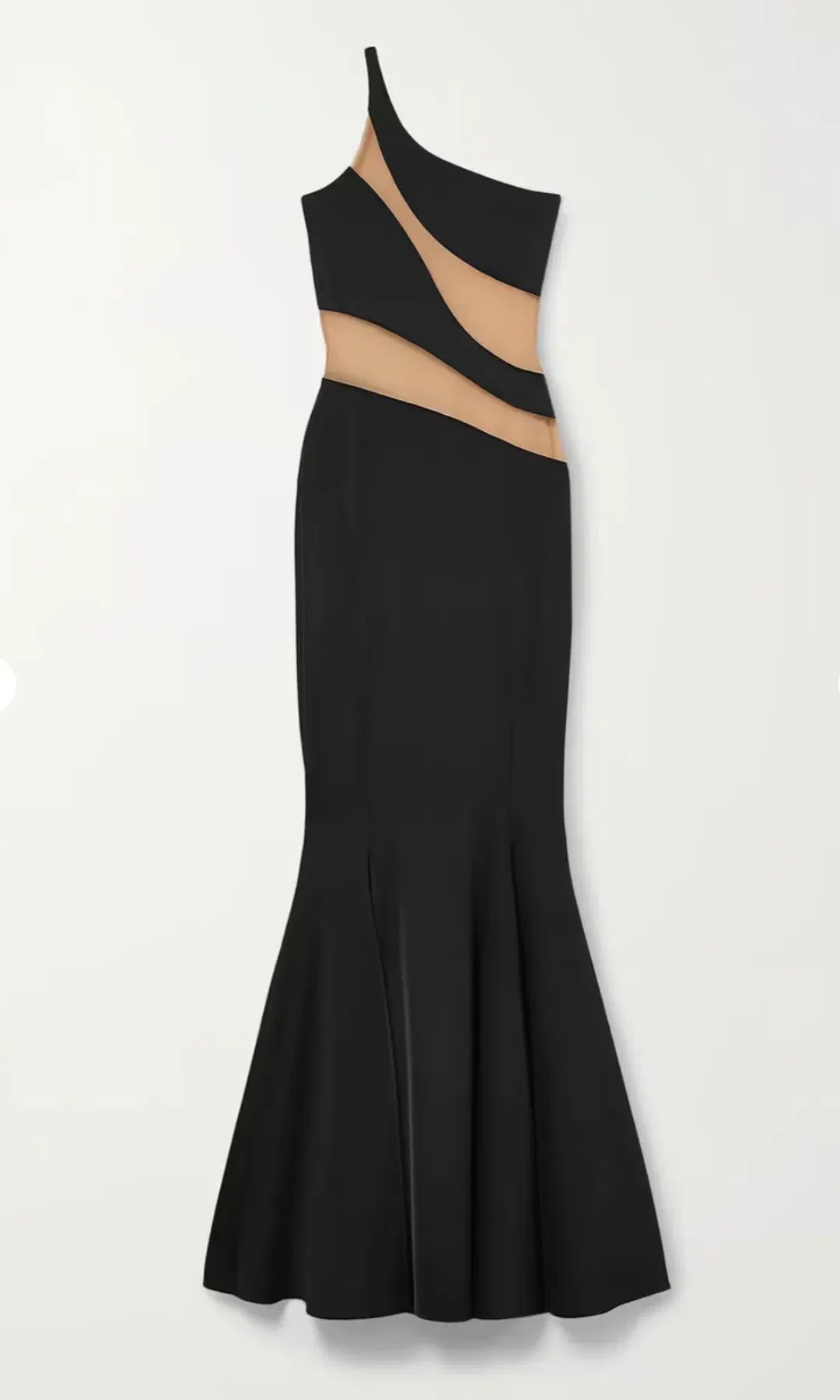 Norma Kamali Snake One-Shoulder Mesh-Paneled Stretch-Jersey Gown Black Size xxs for rent on The Volte - main image
