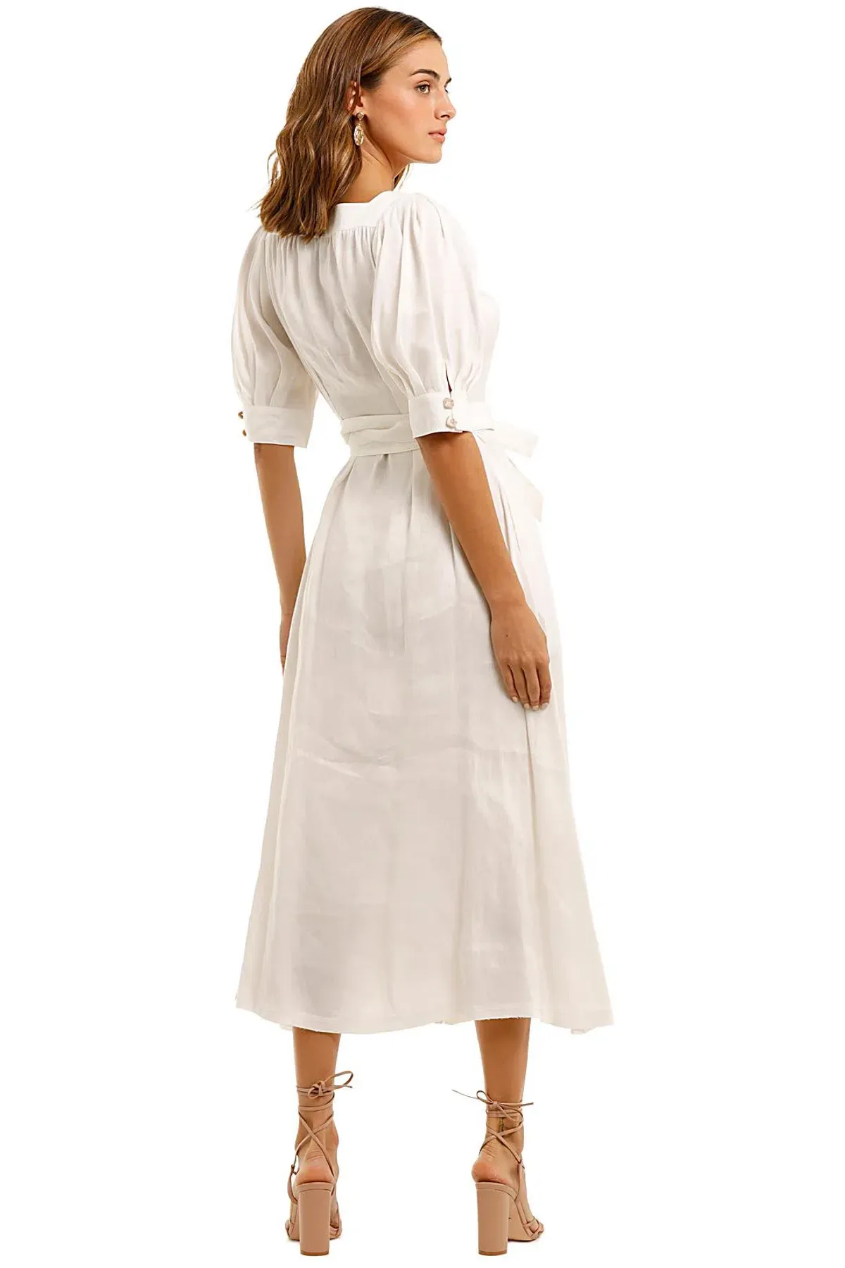 Aje The Aspect Silk Linen Dress White Size 12 - Image 5