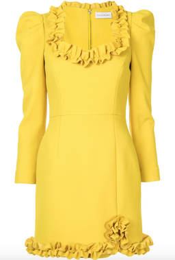 Rebecca Vallance Baci Long Sleeve Mini Dress Yellow Size AU 10 for rent on The Volte - image 3