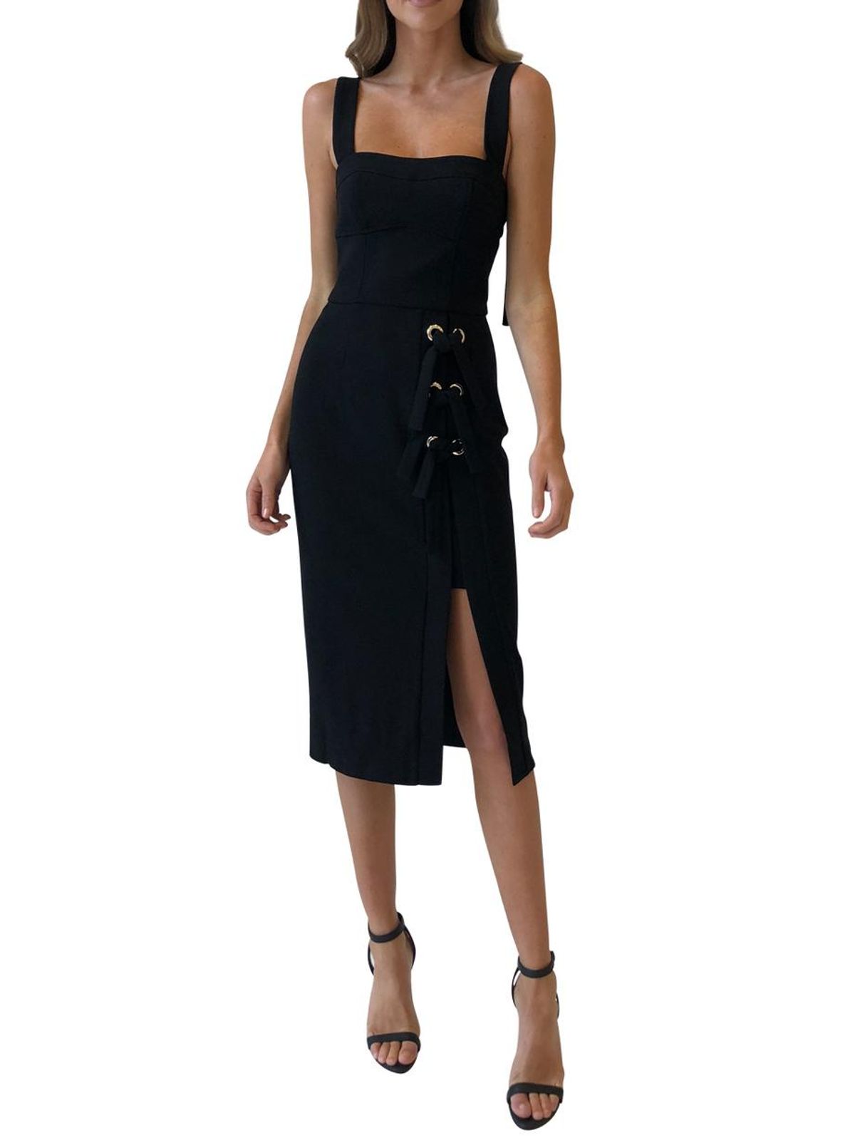 Rebecca Vallance Celestina Tie Dress in Black size 8 - Image 1