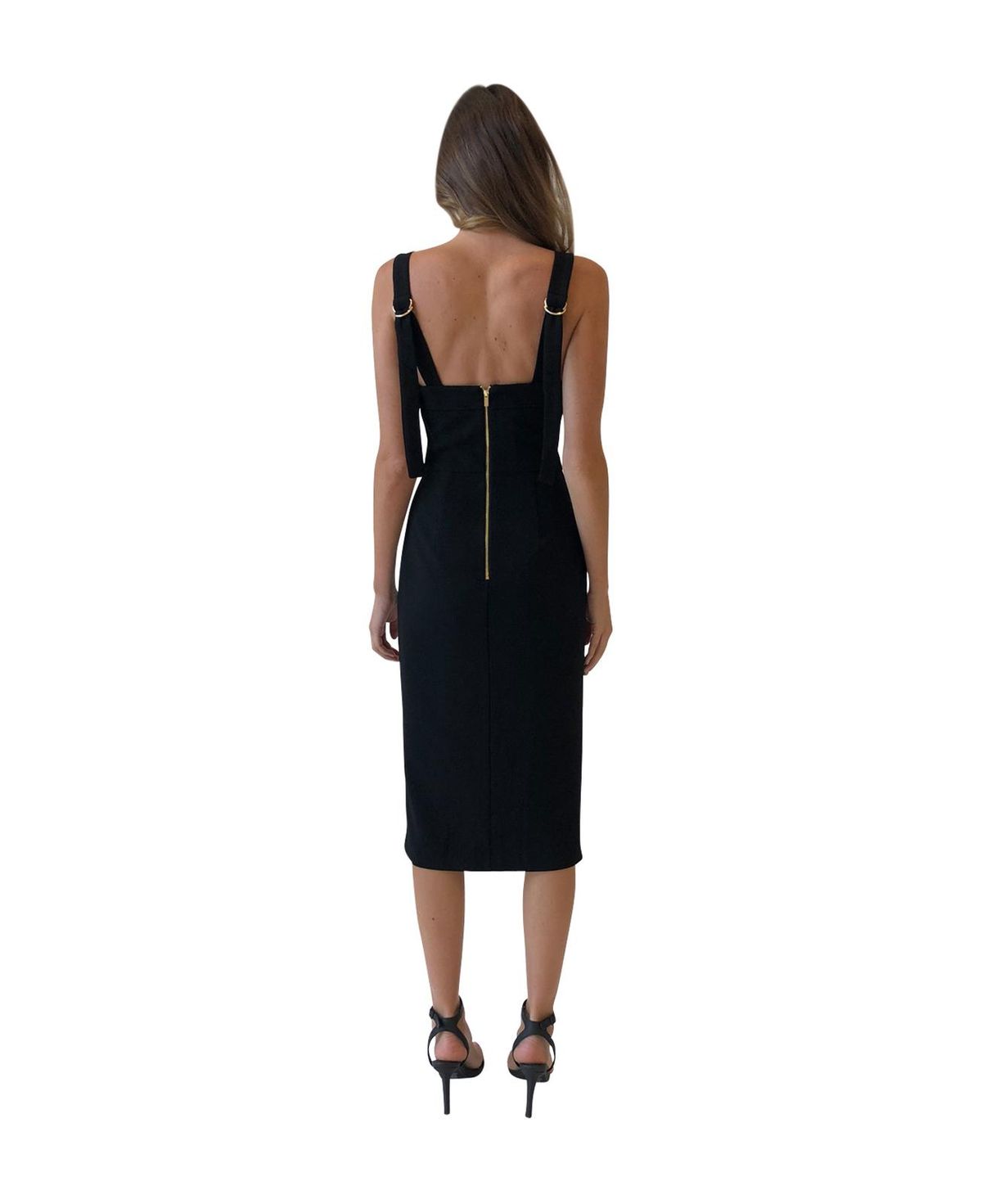 Rebecca Vallance Celestina Tie Dress in Black size 8 - Image 4