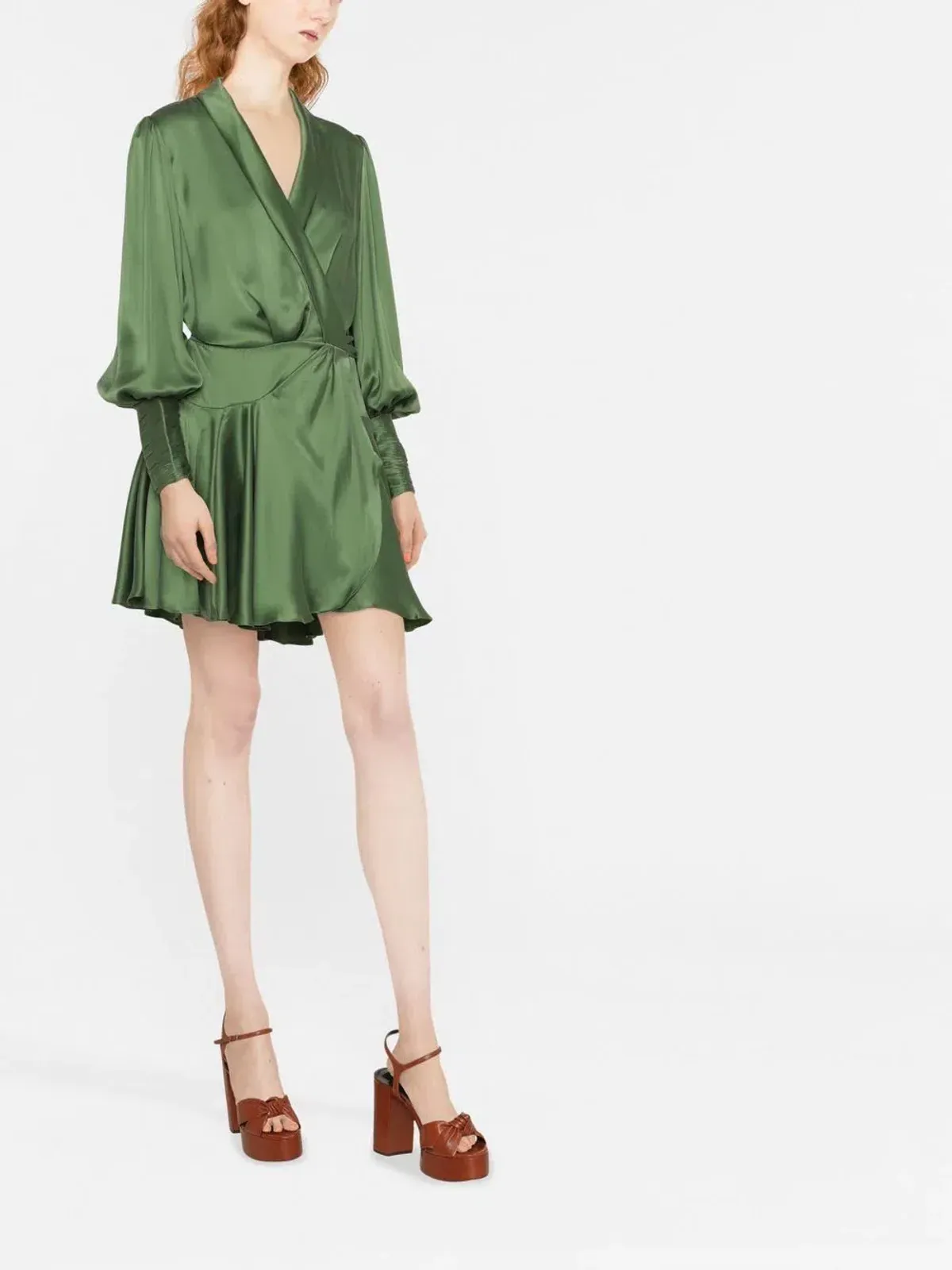 Zimmerman Silk Wrap Dress Green Size 1 / AU 10 for rent on The Volte - main image