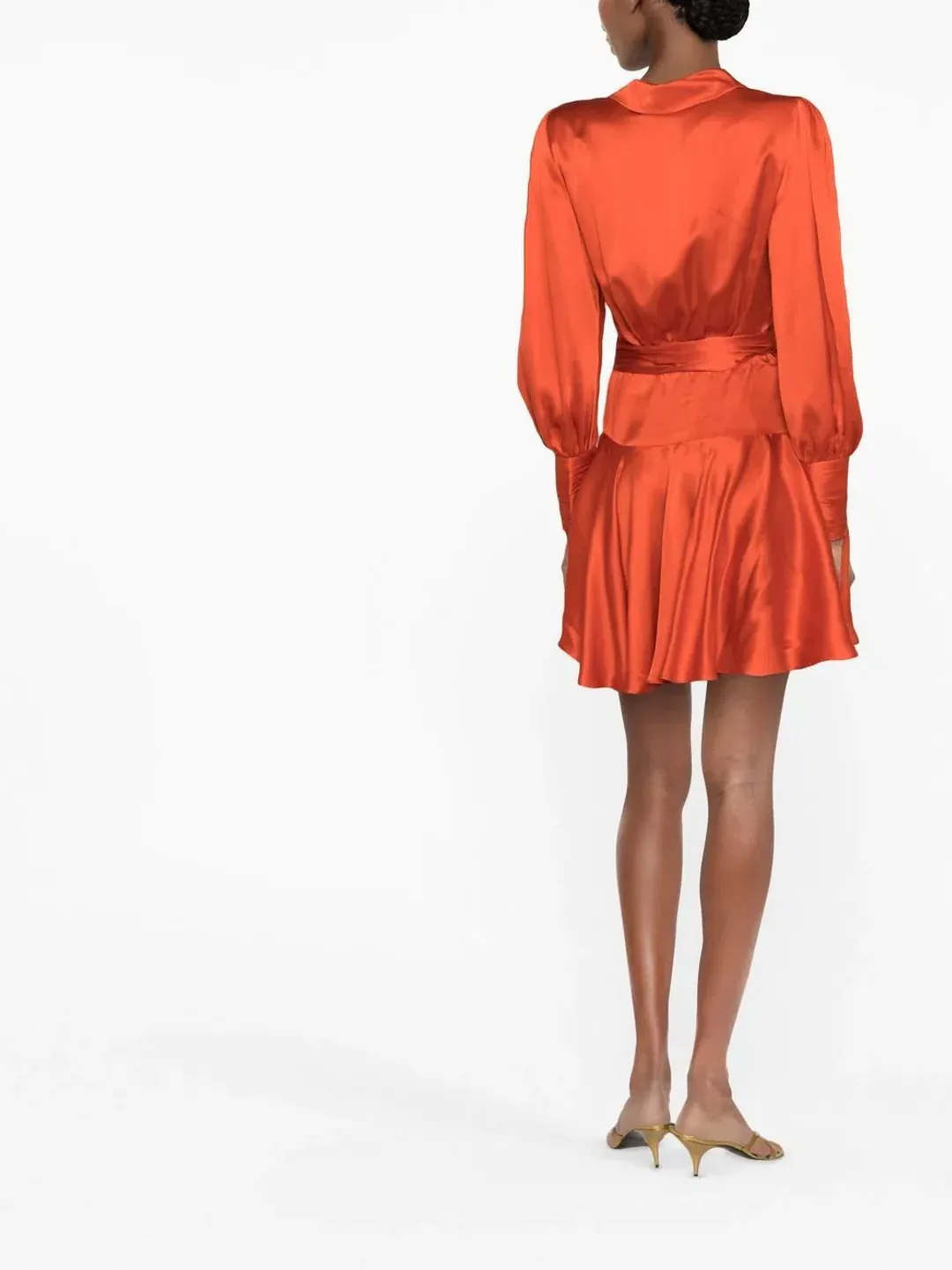 Zimmermann Silk-Satin Mini Wrap Dress Red Size 1 / AU 10 for rent on The Volte - main image
