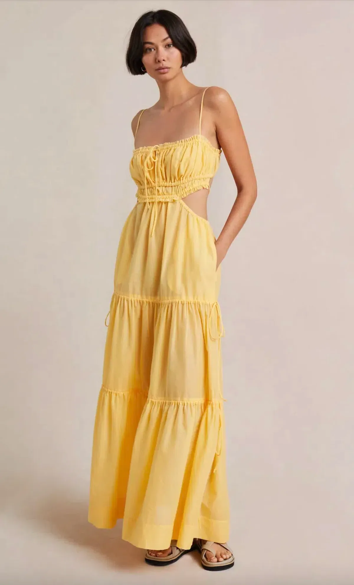 Bec & Bridge Alexandra Tie Maxi Dress Yellow Size 8 - Image 1