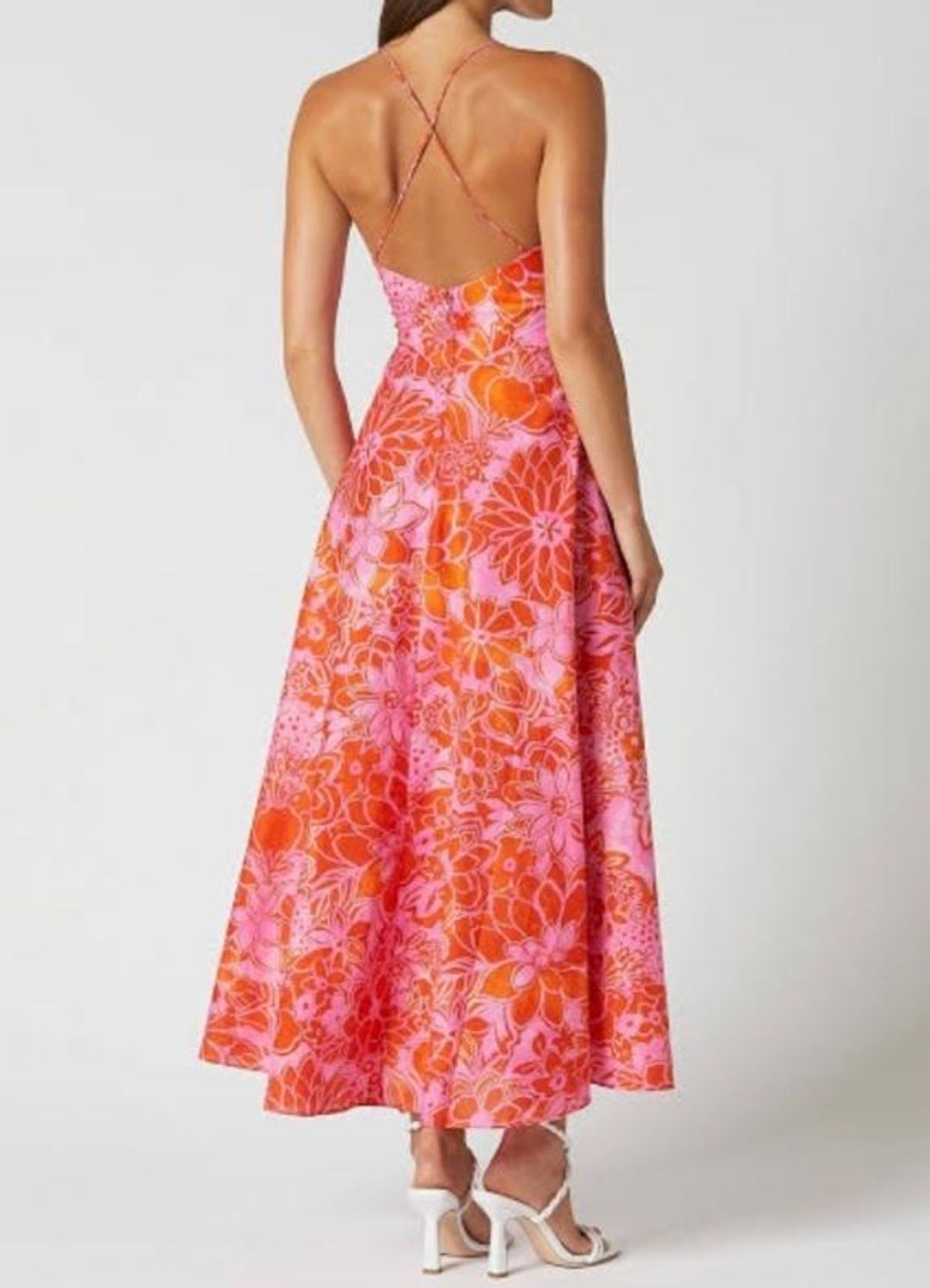 Scanlan Theodore cotton strappy midi tangerine size 12 for rent on The Volte - main image