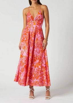 Scanlan Theodore cotton strappy midi tangerine size 12 for rent on The Volte - image 1