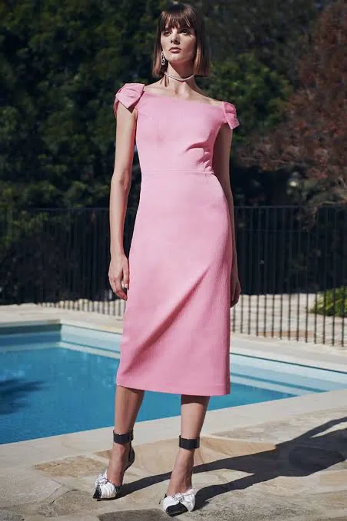 Rebecca Vallance Winslow Midi Dress in Pink in Size 10 - Image 2