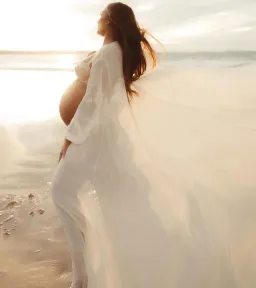 Robed.Co Sheer Robe Ivory One Size Fits Most (Regular Length) for rent on The Volte - image 5