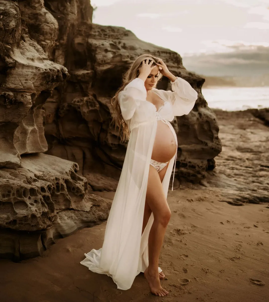 Robed.Co Sheer White Robe One Size for rent on The Volte - main image