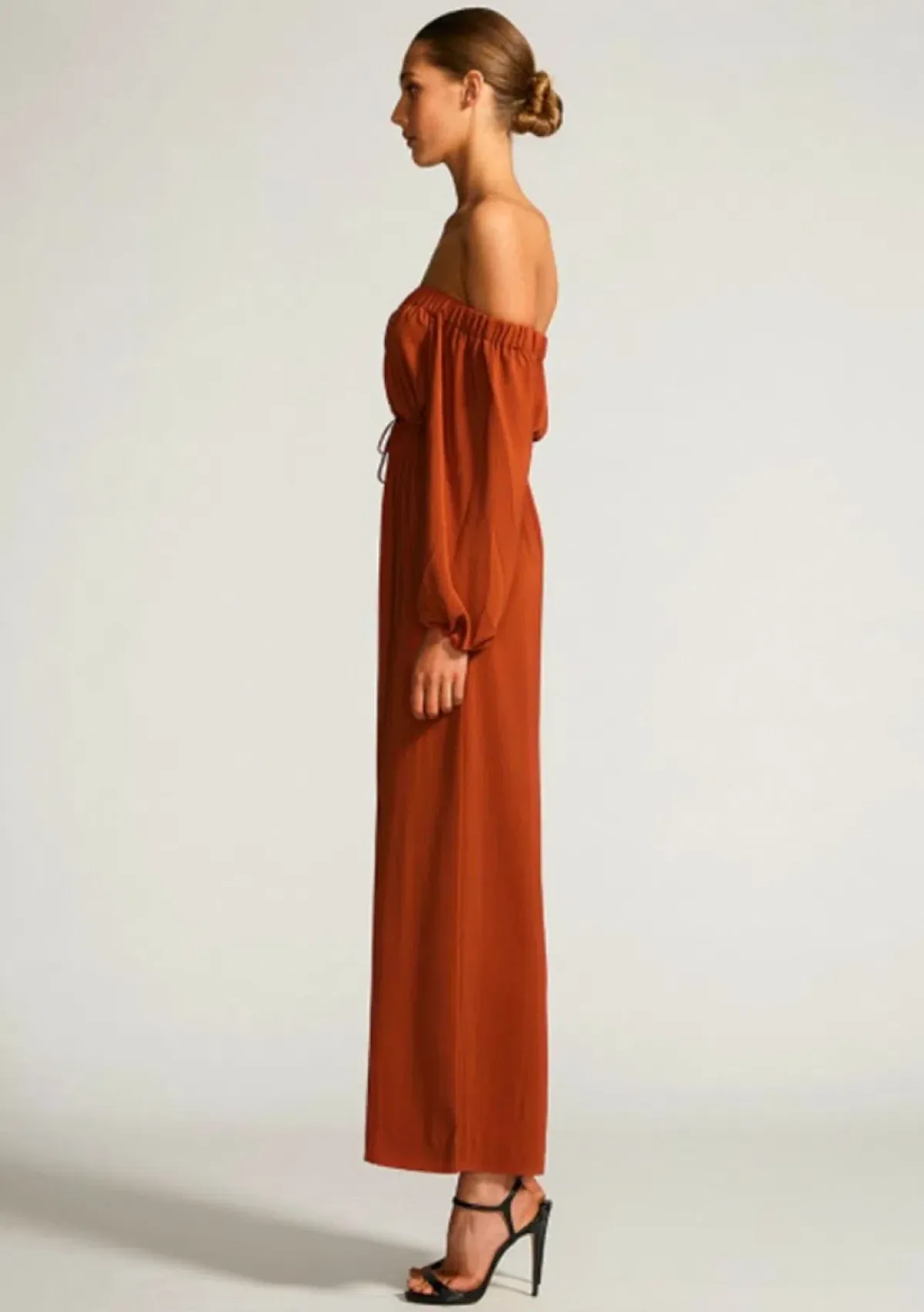Shona Joy Off The Shoulder Jumpsuit Rust Size 8 - Image 2